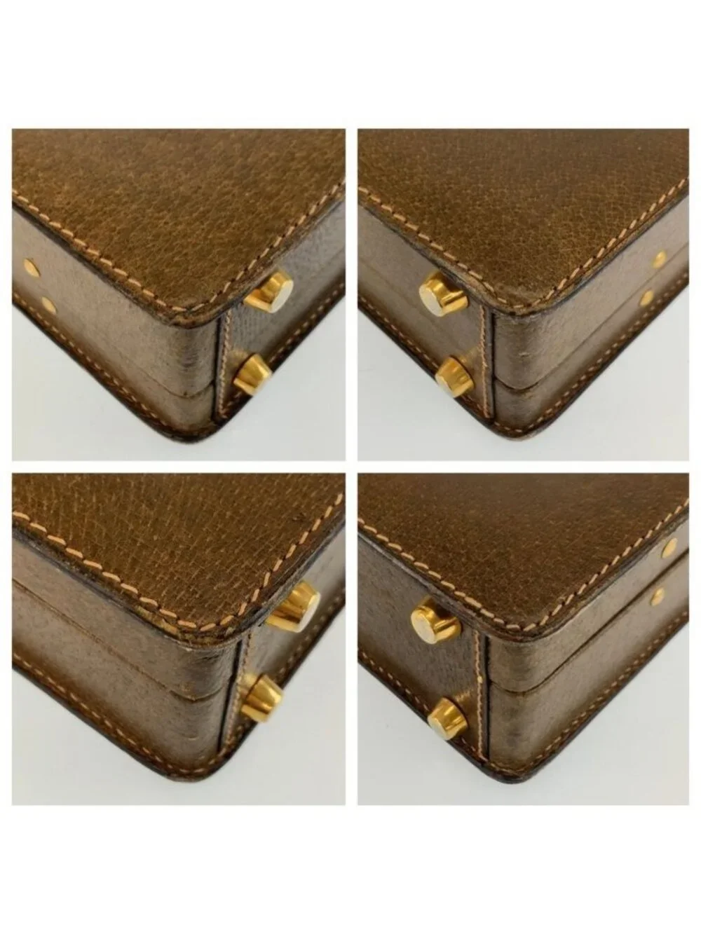 Gucci Vintage Sherry Line Brown Leather 20 Briefcase Attache Case